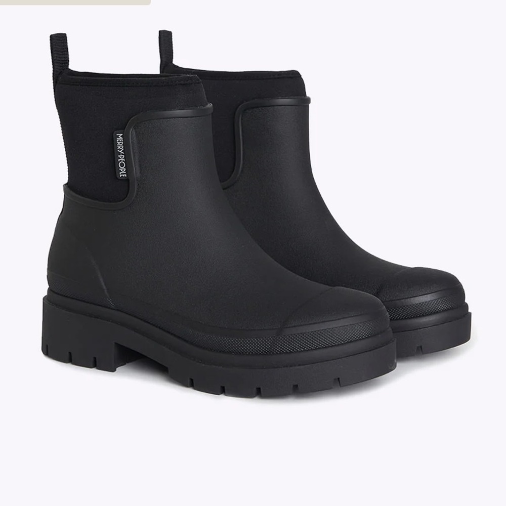 Merry People Black Tully Ankle Rain Boot